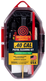 Shooter's Choice .40 Cal Pistol Cleaning Kit includes a convenient storage case